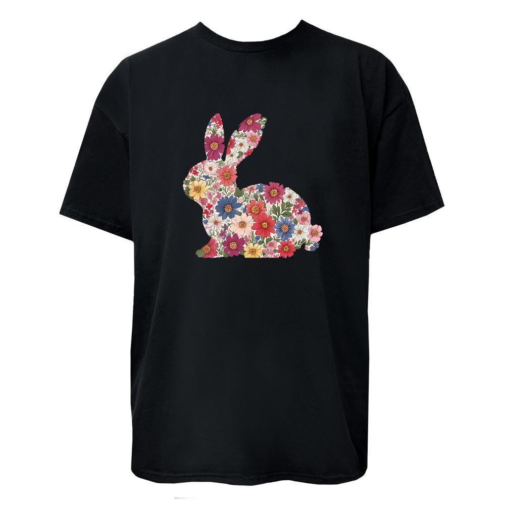 

Easter Bunny Flower Tee Unisex T-Shirt Colorful Women, Men Graphic T-Shirt Unisex T-Shirt L