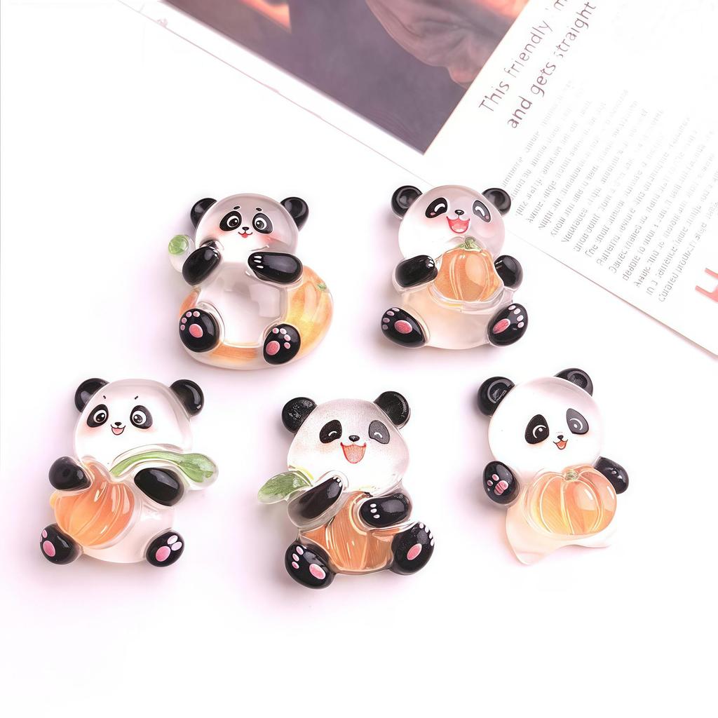 Accessoires translucides lumineux Panda Citrouille en Résine pour Bricolage: Pince à Cheveux Faite à la Main, Coques de Téléphone, Chaussures