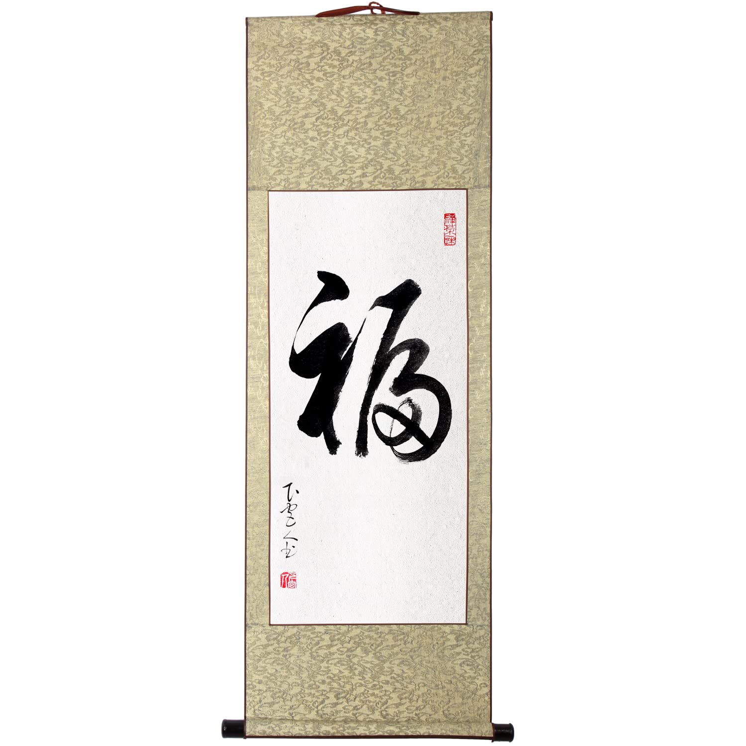 

Hanging One letter Zen 4 4 hanging all year Japanese All year During tea Tea ceremony Tea Tea room Handwritten Stylish [TAPKWALETI] scroll, Stylish, коричневий