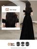 Elegant Black Velvet One-Shoulder Evening Gown - Luxury Slimming Banquet Dress