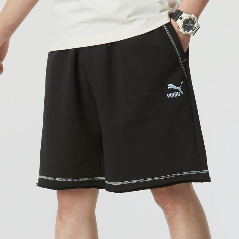 Puma Colorblock Lockere Mid-Waist Casual Shorts Herren Unterteile Schwarz 626861-01