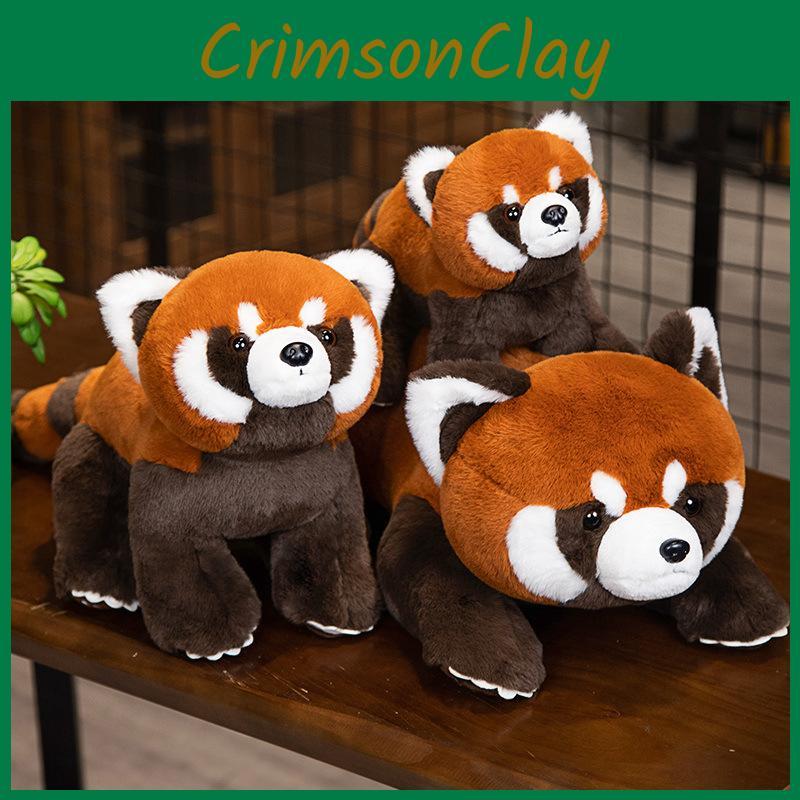Red Plush Panda Toy Stuffed Animal Doll Cartoon Bedroom Decoration Kids Gift