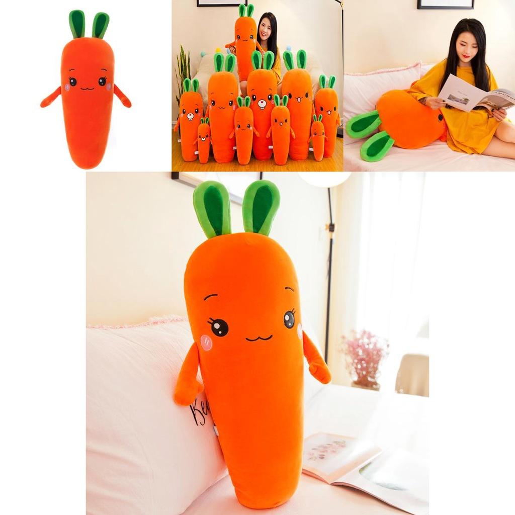 Adorable Carrot Sleeping Pillow Soft Stuffed Animal Plush Toy For Kids And Adults