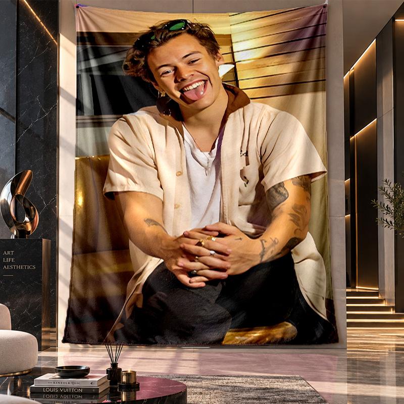 Wall Hanging Tapestry,Harry Styles Printed Fabric Backdrop For Dorm Room Party Decoration