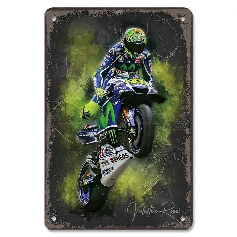 Vintage Metal Tin Signs Motor Sports Posters Decor Motorcycle Racing Retro Metal Plaque Wall Art Decor for Garage Bar