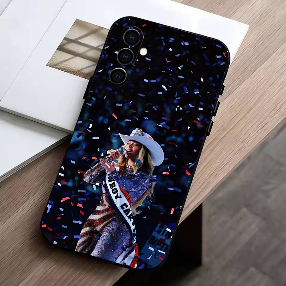 

B-Beyonce Cowboy Phone Case For Samsung Galaxy A73,A72,A71,A70,A53,A52,A51,Others Soft Black Cover Samsung a32 5g