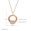 Fashion Glossy Shiny Natural Zircon Big Pendant Necklace For Women  Rose Gold Color Daily Fine Accessories Jewelry