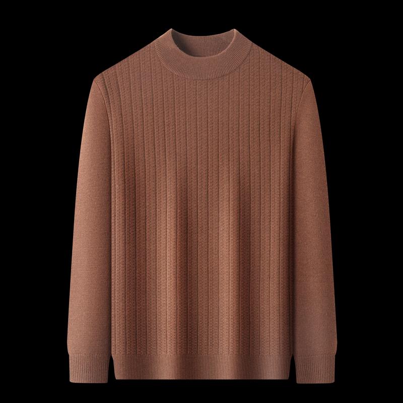 Yiliteng Men's Lambswool Blend Thickened Pullover Sweater