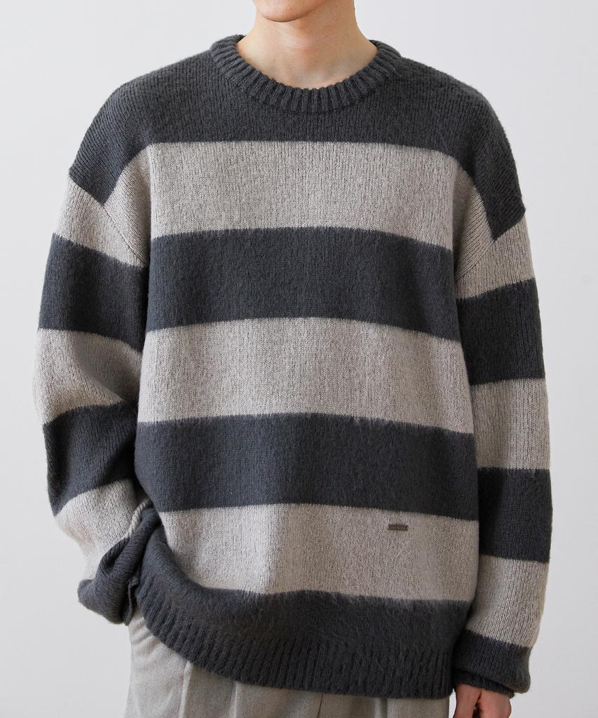 TRIP LE SENS Hairy Stripe Knit_Blue Green