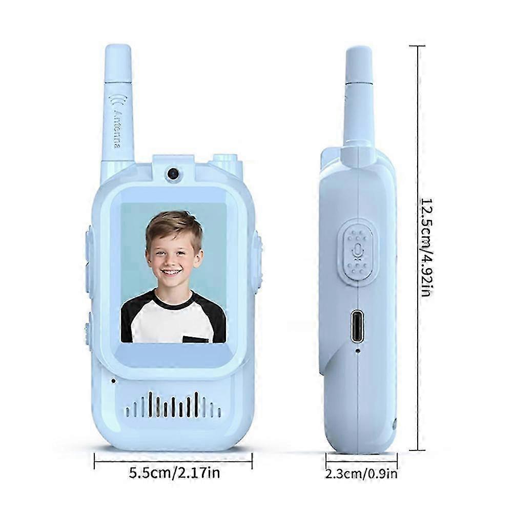 Video Walkie Talkies for Kids, 2 Pack Handheld Rechargeable Video Intercom with Video Camera, Voice Changer, 1.5km Range, for Boys Girls Gift