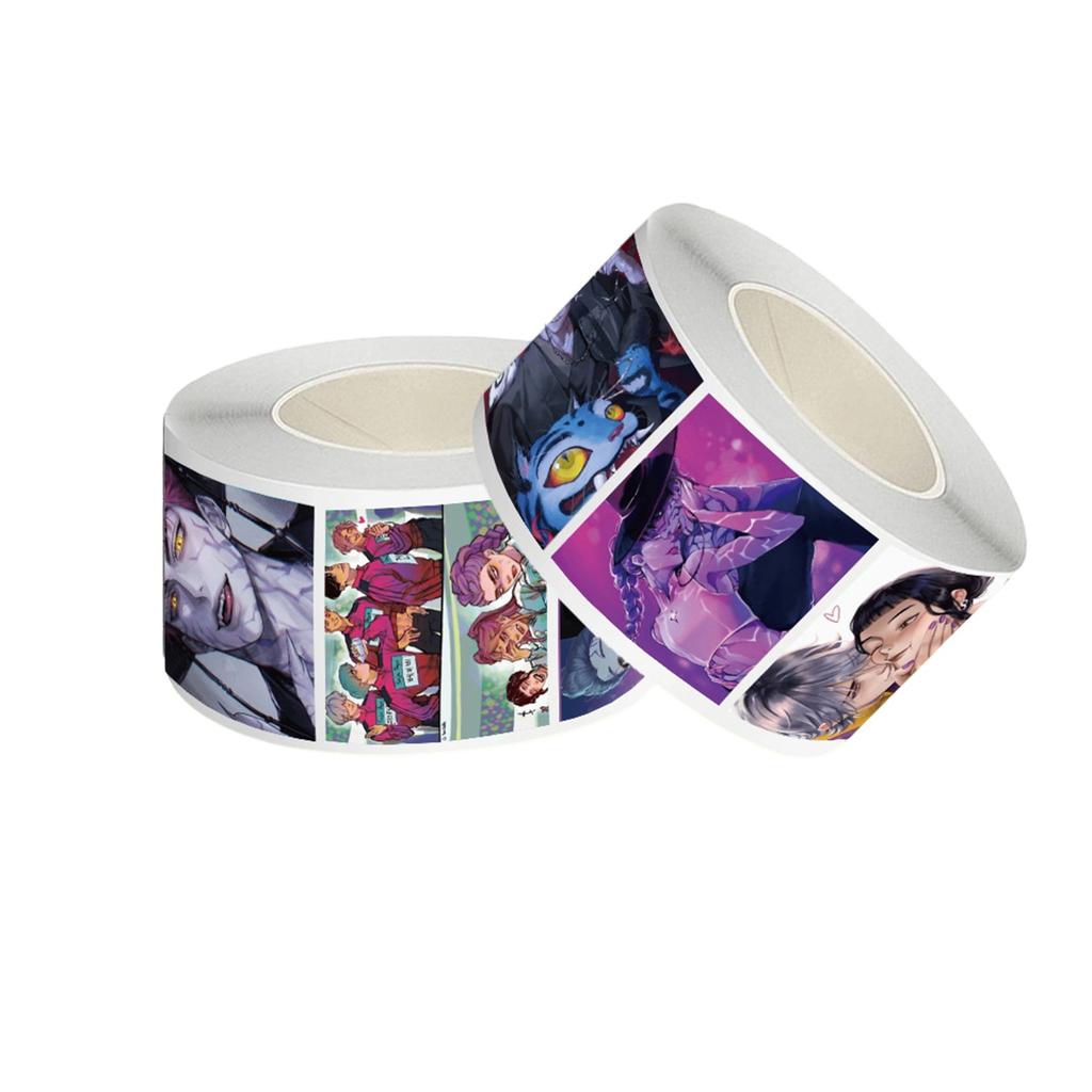 Anime Peripheral Sticker Roll, 500 Peripheral Sealing Stickers DIY Hand Journal Stationery Notebook Decoration Cutting Tape