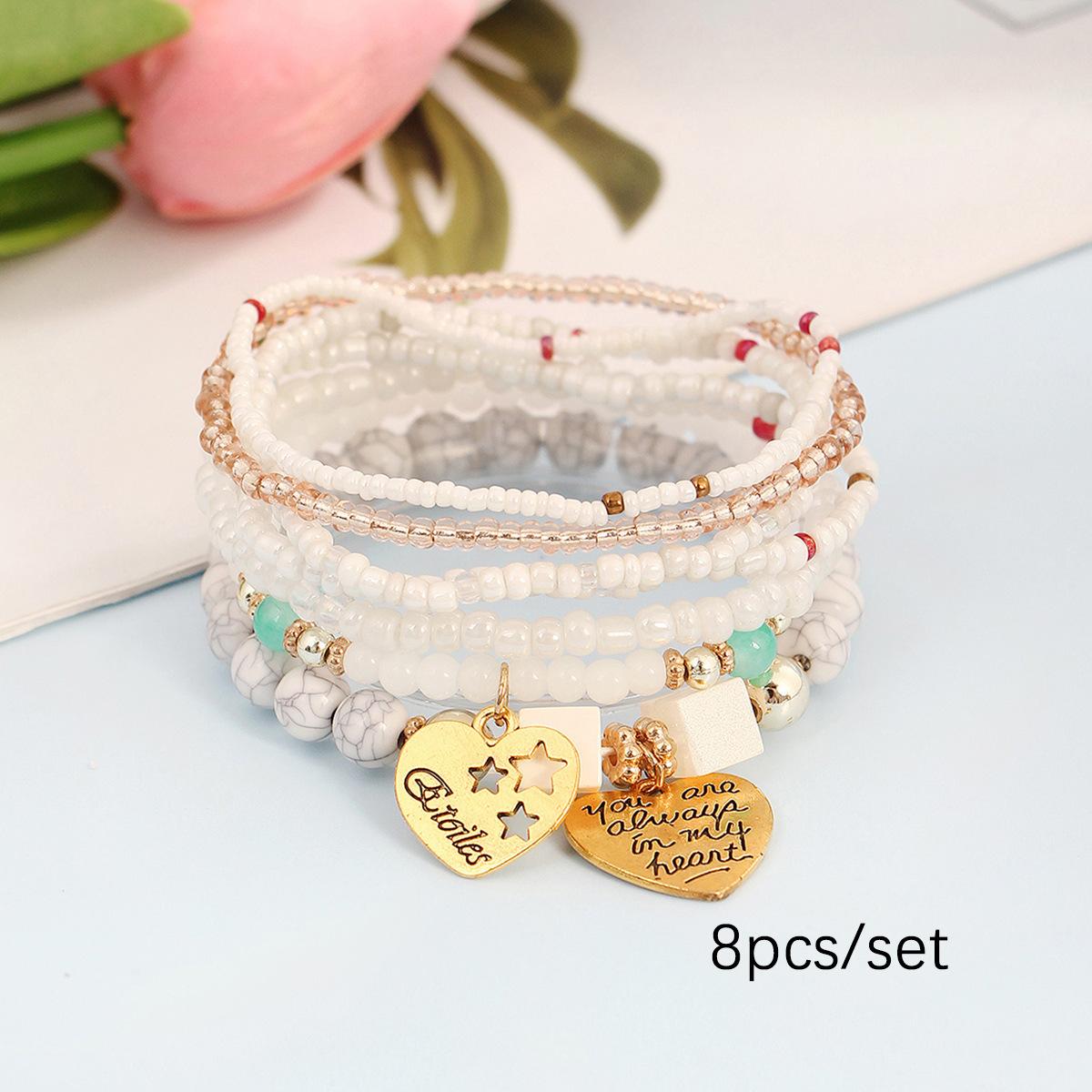 

JYL TS Bracelet Friendship Set Style Strengthens Bonds And Shared Joy white two piggy рожевого кольору