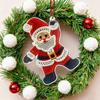 Yousheng Christmas Ornaments 2D Acrylic Snowman Santa Claus Hanging Ornament with Stitching Texture for Winter Holiday Tree Decor