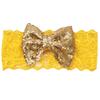Barn Baby Girl Paljett Spets Bowknot Hårband Blinkande Turban Pannband Pannband