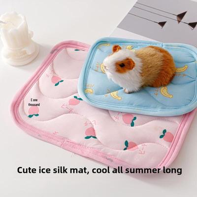 Tapete de seda de hielo de verano para mascotas pequeñas: Hámster, chinchilla, cobaya y conejo