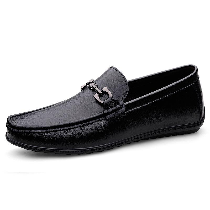 Men s Genuine Leather Cross-Strap Moccasins - Soft Sole Large Casual Flats 37 чёрный