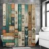 Rustic Theme Faux Wooden Paneled Chicken House Tree Shower Curtain, Bathroom Decorative Shower Curtain, Waterproof Shower Curtai