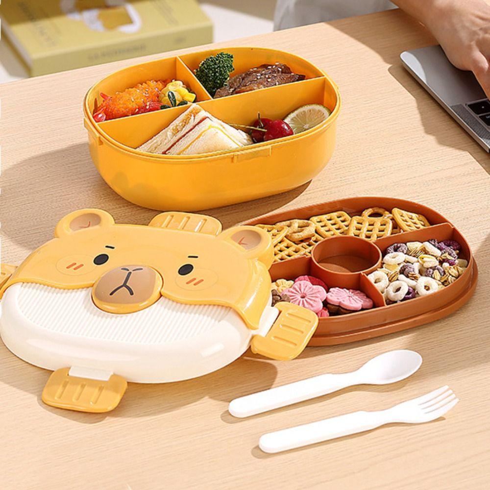 Sealed Food Container Portable Thermos Bowl Cartoon Lunch Box  Picnic