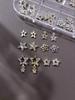 1Box(60pcs) Diamond-encrusted Five-pointed Star Alloy Nail Art Jewelry Decoration