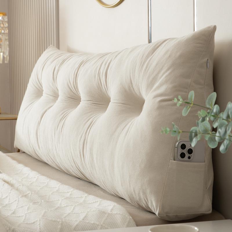 

Triangular Headboard Bed Pillow - Large Lumbar Support, Soft Backrest for Dorm or Bedroom 60x40x12 cm