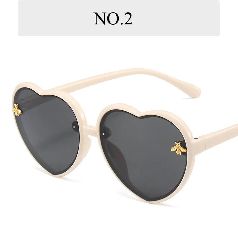 New Fashion Brand Heart Kids Sunglasses Children Cute Pink Cartoon Bee Sun Glasses Girls Boys Baby Gradient Eyewear
