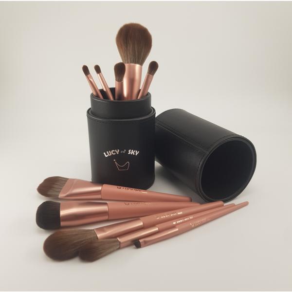 Vanilla Moon Stylish Makeup Brushes 10-piece Set Case Black/Beige, Beige, 1 set, the most popular beauty accessory in Korea