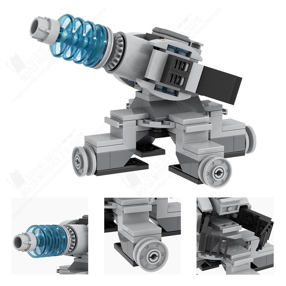 MOOXI Classic Military Space Wars Movie Weapons Gun Cannon Model MOC Bricks DIY Assembled Building Blocks Compatible Figures Toy