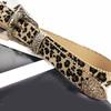 Fashion Leopard Print Belt Girl Metal Buckles Belt 2000s Waistband Ethnic Waistbelt Bead Trim Belt Aesthetic Buckles Belt