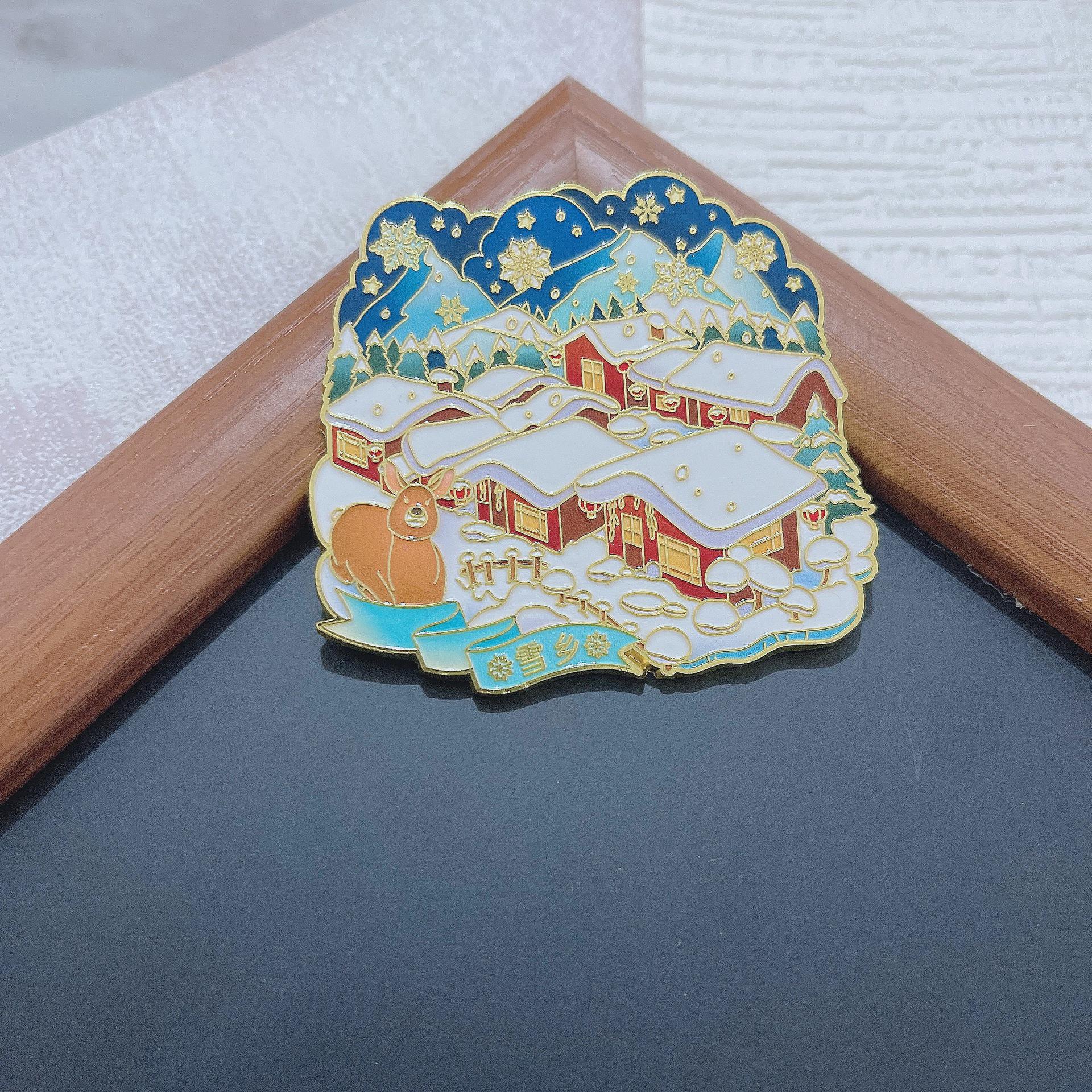 Harbin Snow Town Fridge Magnet: Ice & Snow World Landmark Souvenir 5.6x6