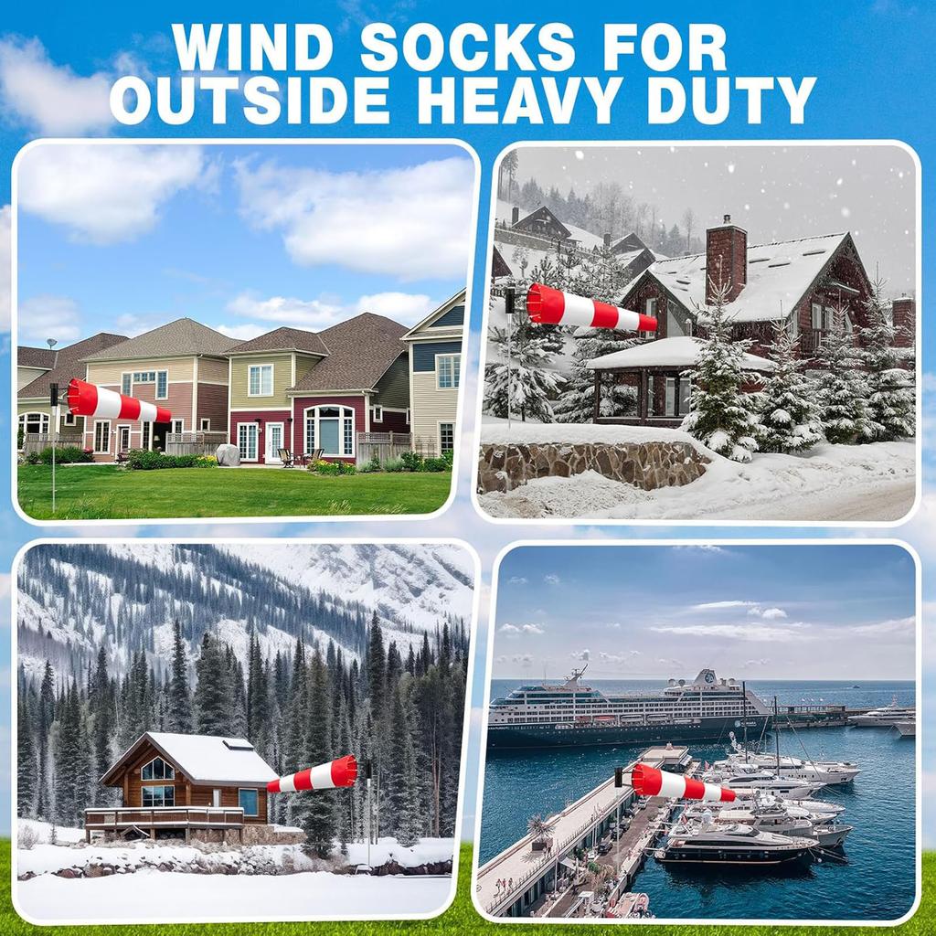 Wind Socks for Outside Heavy Duty,Wind Direction Indicators for Outdoors Airport Farm & Park,Good Reflective Effects