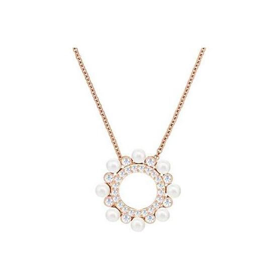 Swarovski Pearl Clavicle Necklace Women necklace Rose-Gold 5429963 Rose Gold-tone Plated