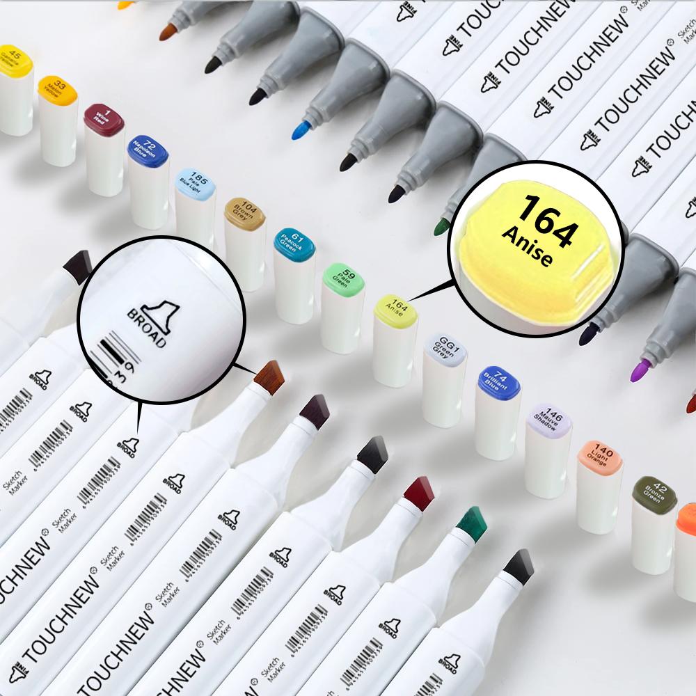 TOUCHNEW 40/60/80/168 Colors COPIC Alcohol Makrers Set Drawing Markers Dual Tip Permanent Sketch Markers Manga Art Supplies