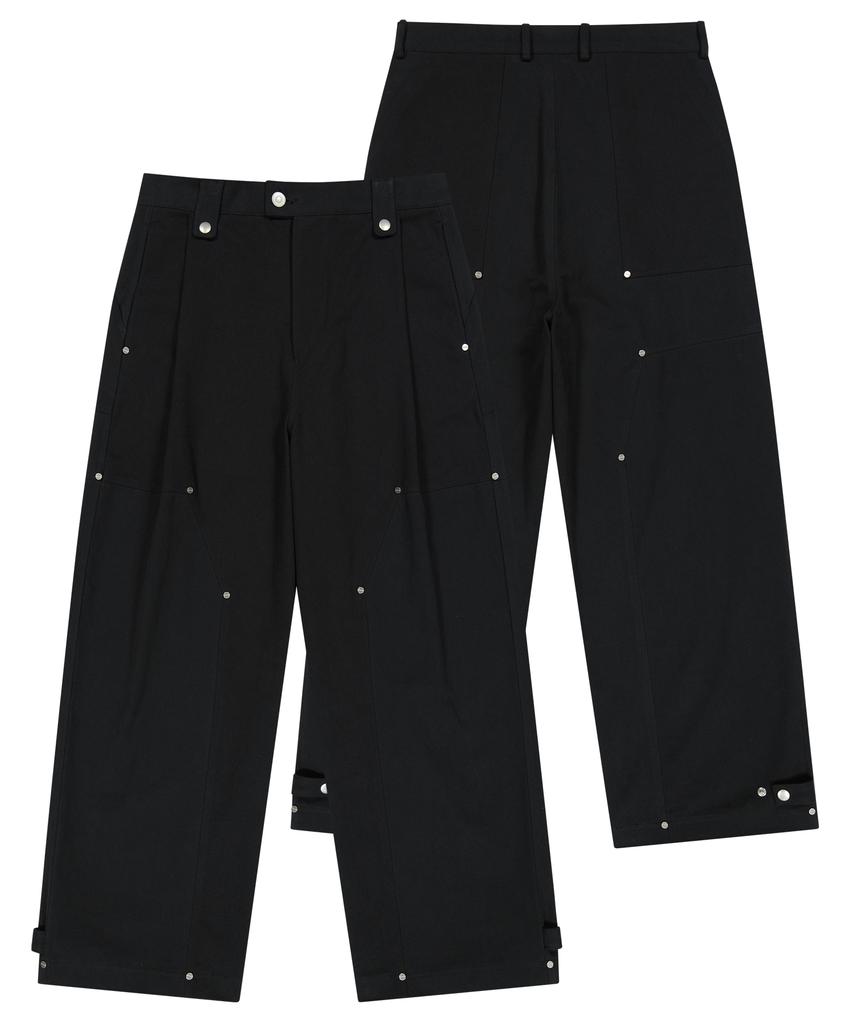 WHATHEPUCK Double Knee Pants Black