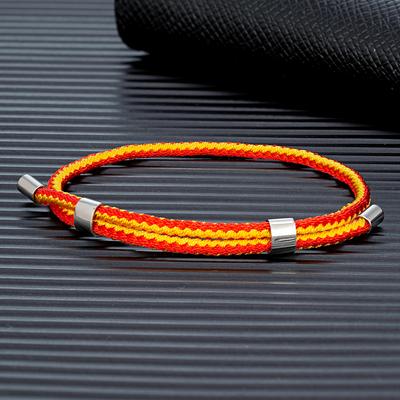 Fashion Men Women Spain Flag Adjustable Nautical Rope Bracelet Stainless Steel Buckle Accessories 100% Waterproof Jewelry