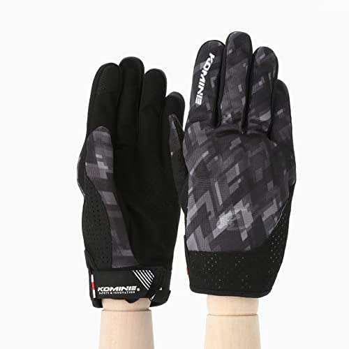 Komine Motorcycle Protective Riding Mesh Gloves Plaid Black M GK-233 1231 Mesh Material for Spring, Summer, and Autumn