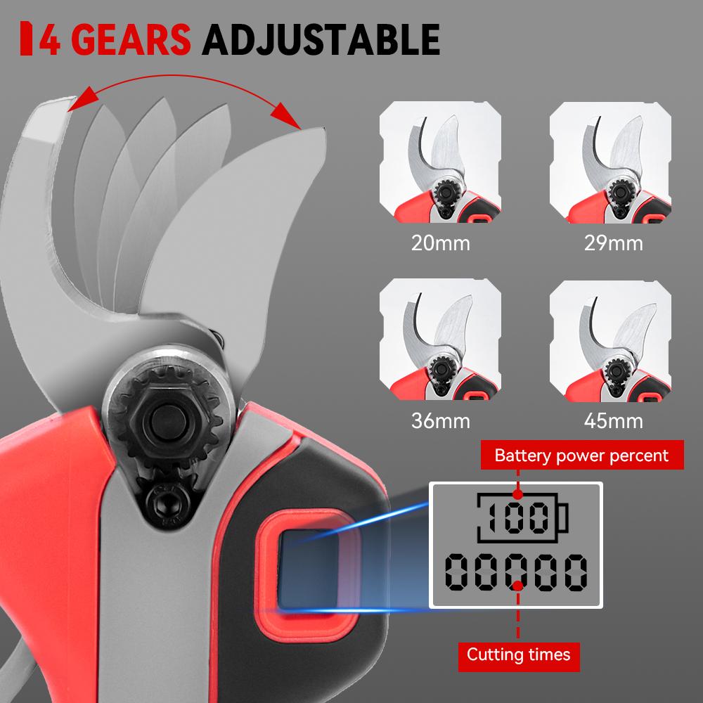 ONEVAN 30mm 4Gears Brushless Electric Pruning Shears Cordless Rechargeable Fruit Tree Bonsai Pruning For Makita 18V Battery Pin