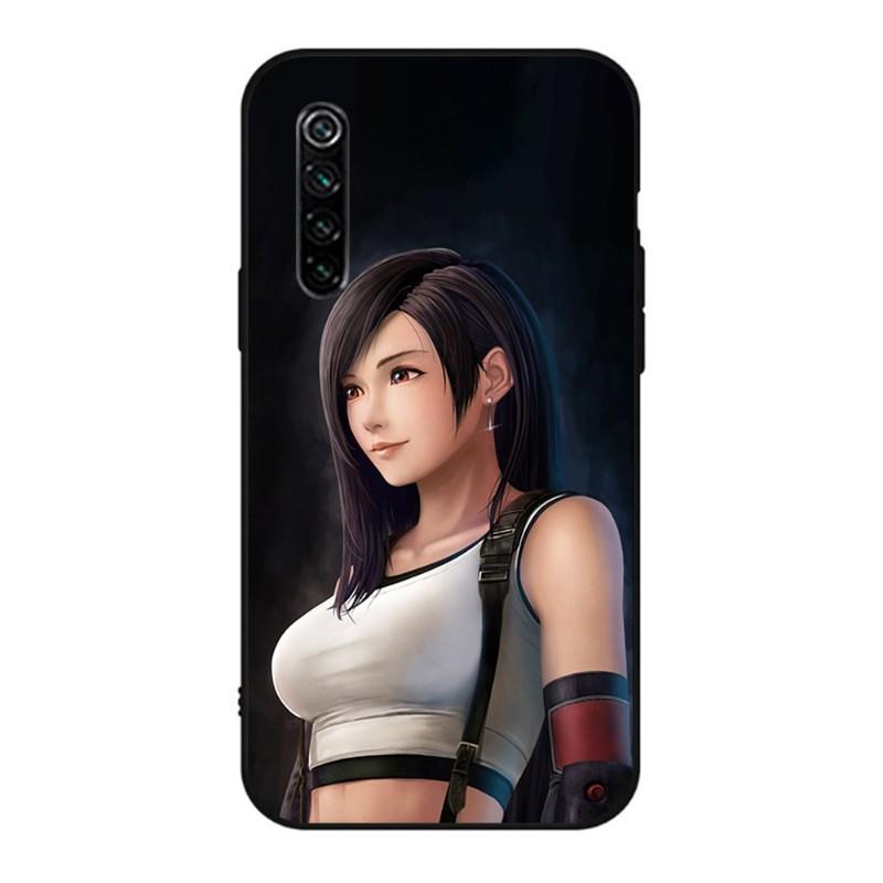 Niedliche Tifa Lockhart Final Handyhülle für Realme GT 2 9i 8i 7i Pro X50 X2 C35 C21 C20 C11 C3 Weiche Schwarze Handyhülle