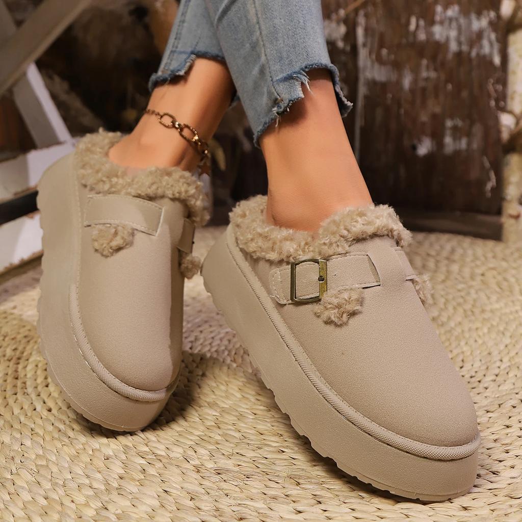 Fashion Winter Women Boots Plush Fashion Retro Cotton Shoes Women Flat Sole Platform Slippers Women New Trend Luxury Comfortable Boots