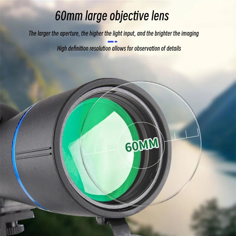 25-75x60 HD Zoom Monokulärt Teleskop För Fågelskådning, Vattentätt Med Stativ, Lång Räckvidd För Camping Och Landskapsobservation