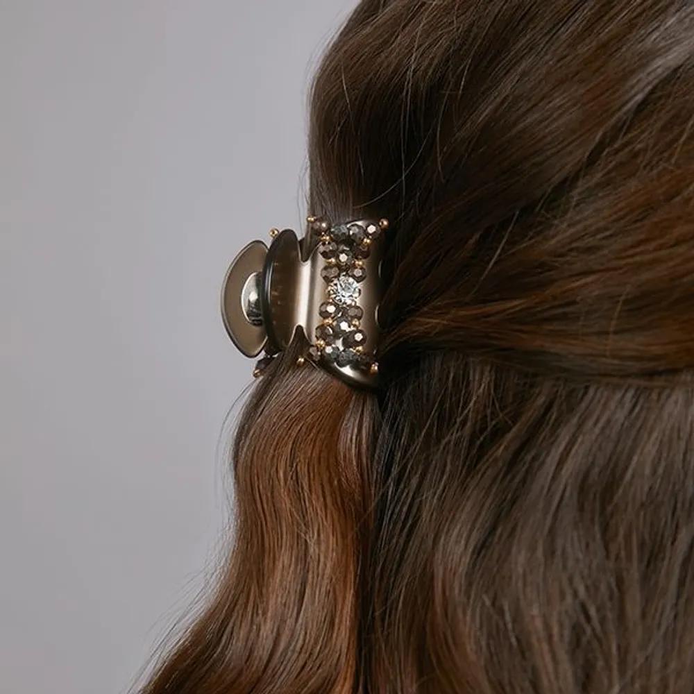 Clemen Ribbon Bead Mini Hair Clip LFSA0209 brown