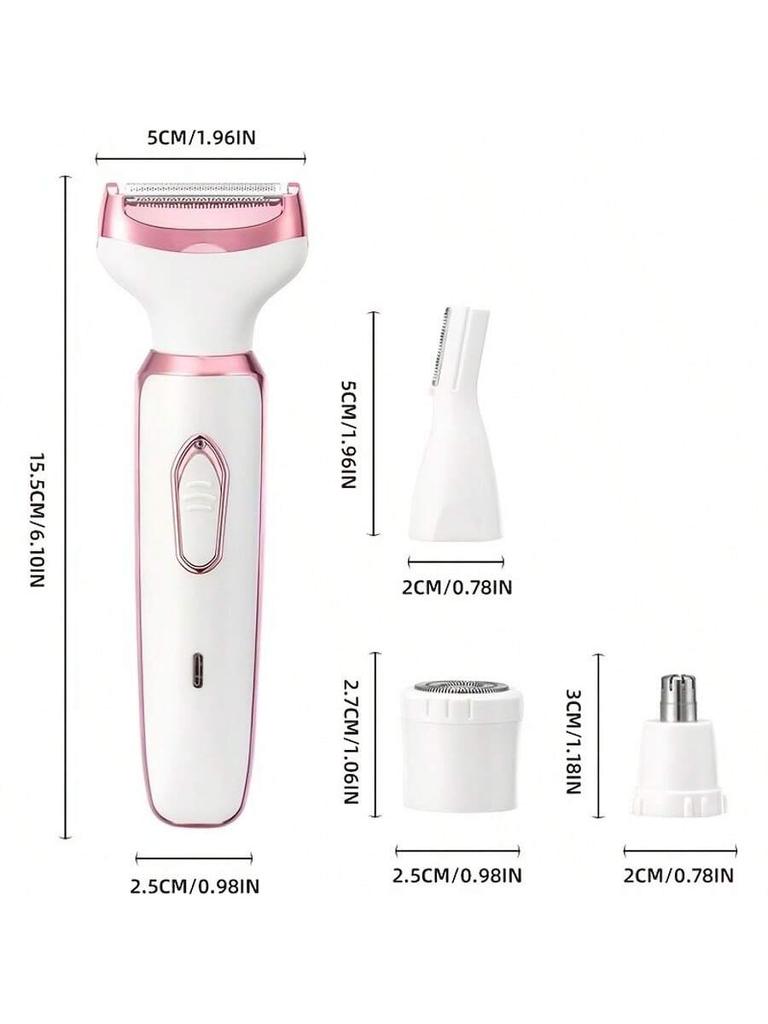 4'ü 1 Arada Bayan Tüy Usturası Epilatör Vücut Kılı Kesici Bakımcı Tüy Alma Usturası Bikini Kasık Burun Kaş Kılı Kesici