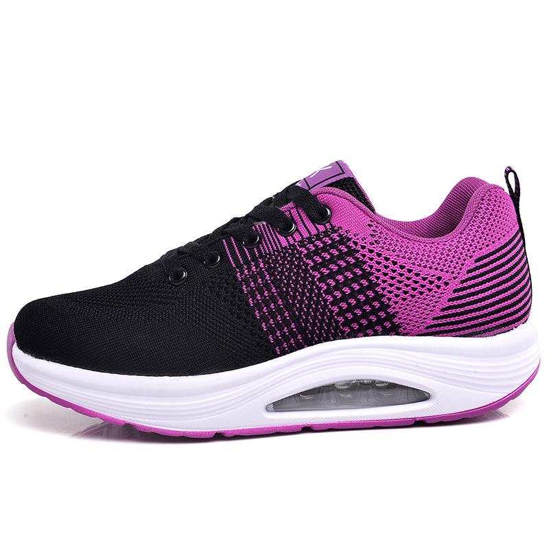 New dance shoes women's flying woven breathable ghost step dance shoes fitness square dance air cushion sports shoes dancing shoes single shoes