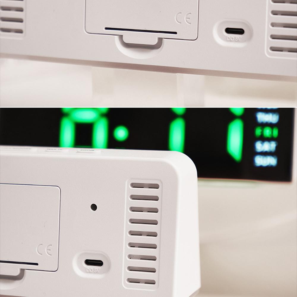 Ceas digital LED GH9001, afișaj mare, cu dată, temperatură, lumină ambientală, ceas deșteptător multifuncțional