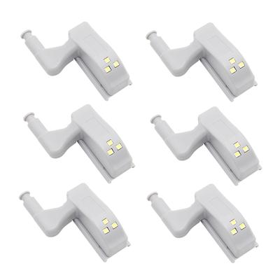 6 teile/los LED Schrank Scharnier Licht Für Küche Schrank Wohnzimmer Schrank Schrank Universal Warm/Kühles Weiß