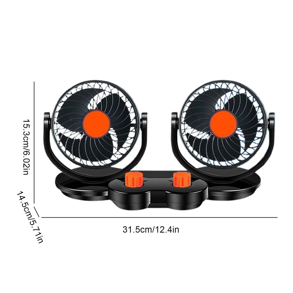 Wentylator na fotel samochodowy 12V/24V Wentylatory na deskę rozdzielczą samochodu z podwójną głowicą Części pomocnicze do samochodu Do łodzi Kempingu ATV Deska rozdzielcza RV Marine Pół-van