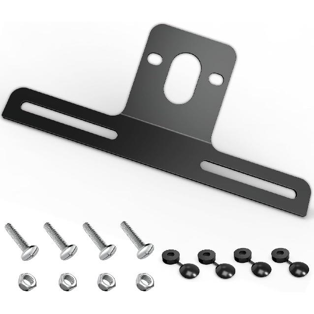 Trailer License Plate Bracket Steel Heavy Duty License Plate Bracket for Certain UTV ATV Truck RV Boat Mounting with Accessories (1 PCS)