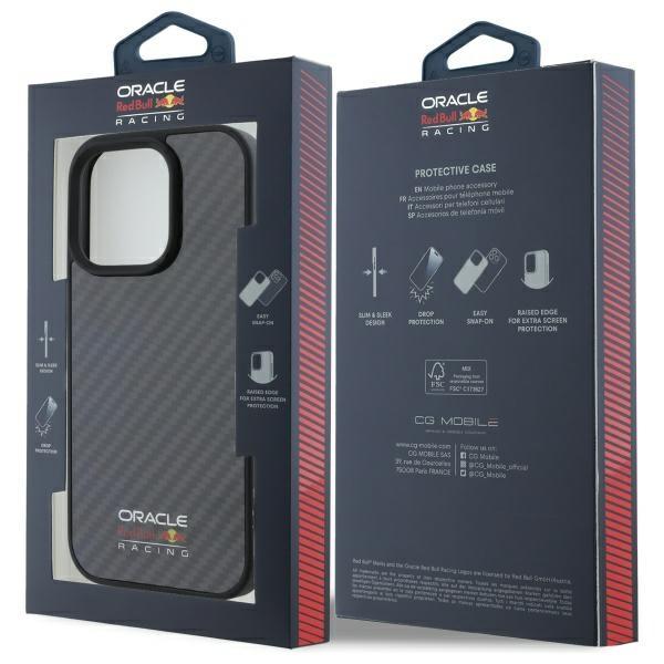 Etui Do iPhone 16 Pro Max Red Bull MagSafe Carbon Fiber Czarne