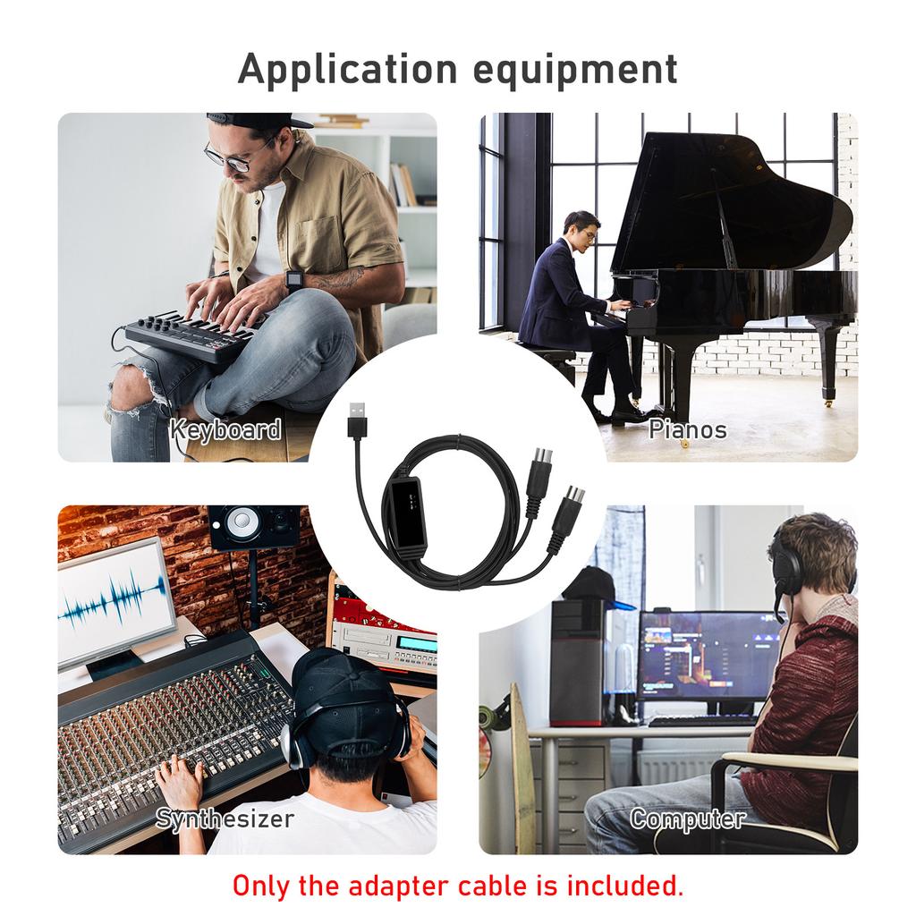 IVU CREATOR Universal MIDI Cable 5 Pin MIDI to USB Cable Converter Adapter Compatible with Various OS