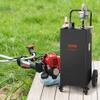 30 Gallon Fuel Caddy, Gas Storage Tank & 4 Wheels, with Manuel Transfer Pump, Gasoline Diesel Fuel Container for Cars, Lawn Mowers, ATVs, Boats, More,