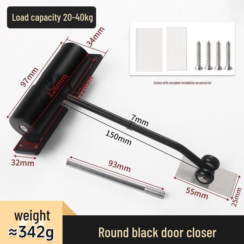 Automatic Wooden Door Closer with Spring Buffer for Smooth Rebound